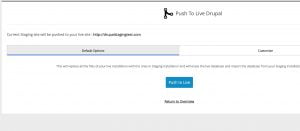Choose options to push a staging site live in Softaculous
