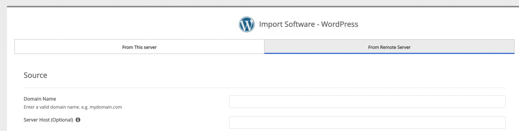 Remote Import with Softaculous - Rochen Documentation