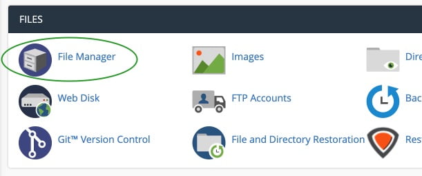File manager icon in cPanel